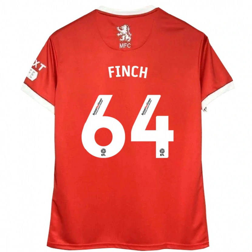 Danxen Niño Camiseta Sonny Finch #64 Rojo Blanco 1ª Equipación 2024/25 La Camisa