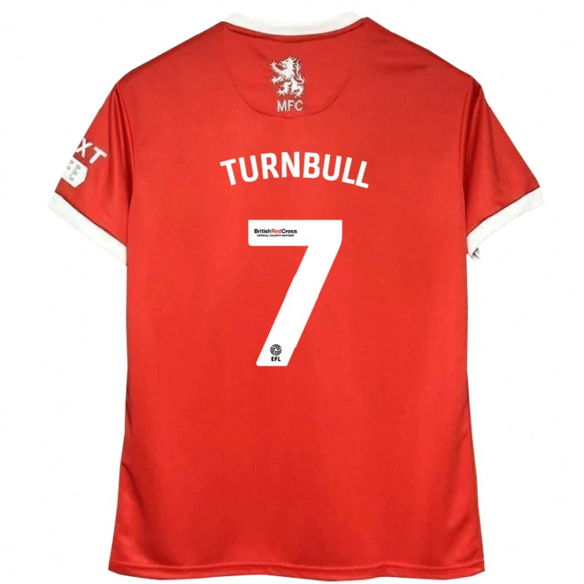 Danxen Niño Camiseta Ellen Turnbull #7 Rojo Blanco 1ª Equipación 2024/25 La Camisa