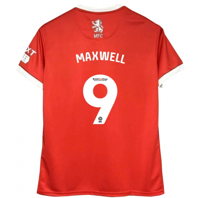 Danxen Niño Camiseta Armani Maxwell #9 Rojo Blanco 1ª Equipación 2024/25 La Camisa