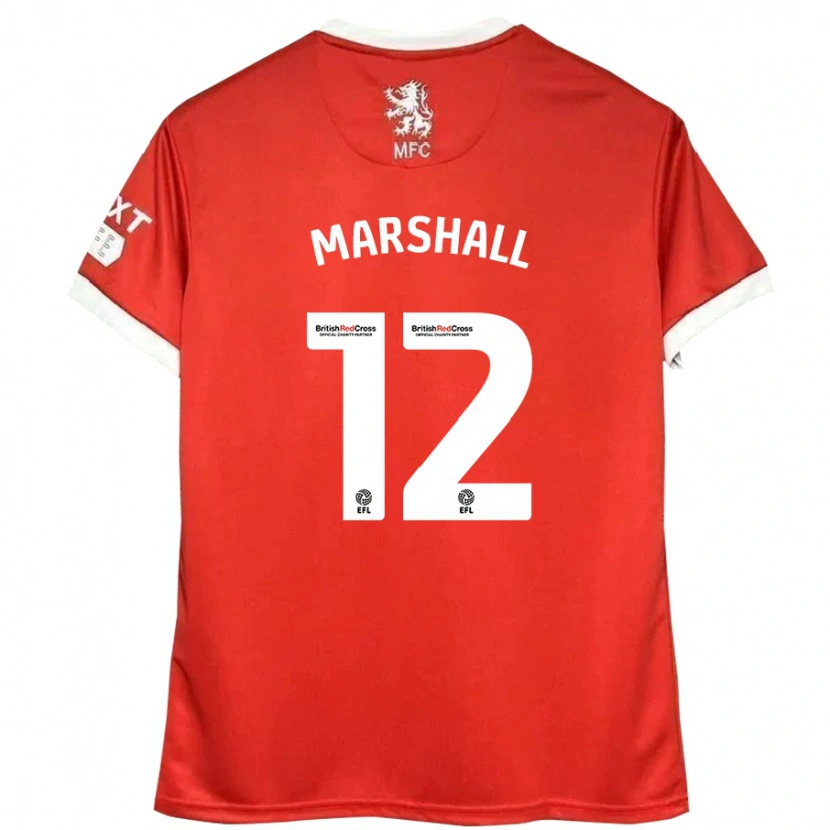 Danxen Niño Camiseta Eve Marshall #12 Rojo Blanco 1ª Equipación 2024/25 La Camisa