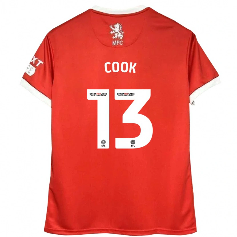 Danxen Niño Camiseta Ruby Cook #13 Rojo Blanco 1ª Equipación 2024/25 La Camisa