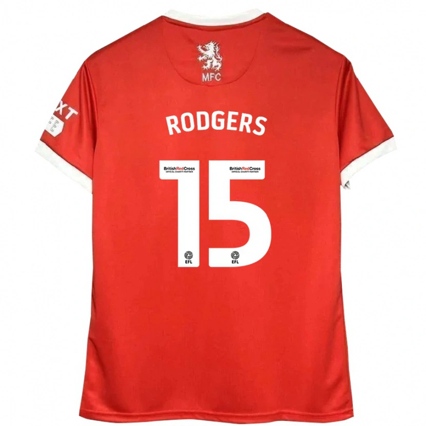 Danxen Niño Camiseta Amber Rodgers #15 Rojo Blanco 1ª Equipación 2024/25 La Camisa