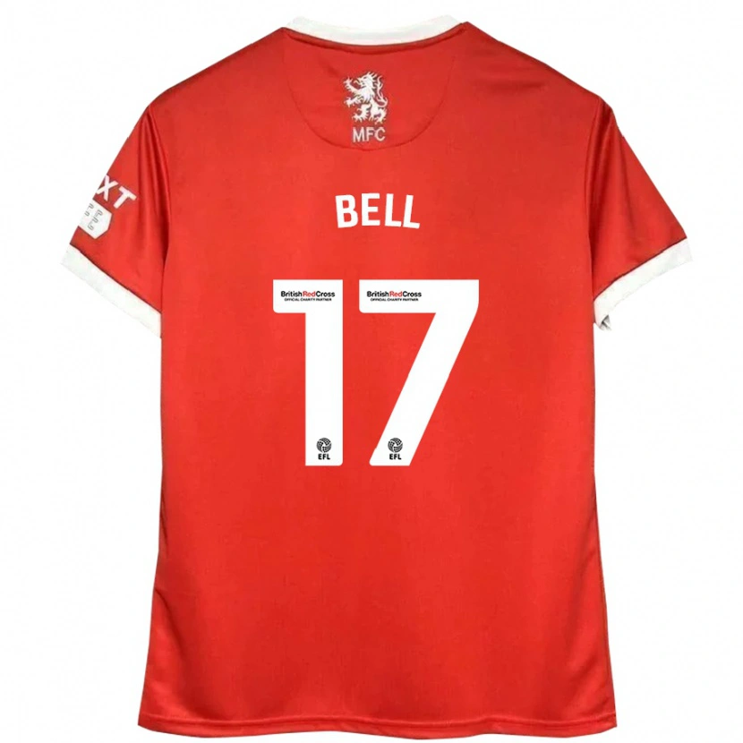 Danxen Niño Camiseta Millie Bell #17 Rojo Blanco 1ª Equipación 2024/25 La Camisa