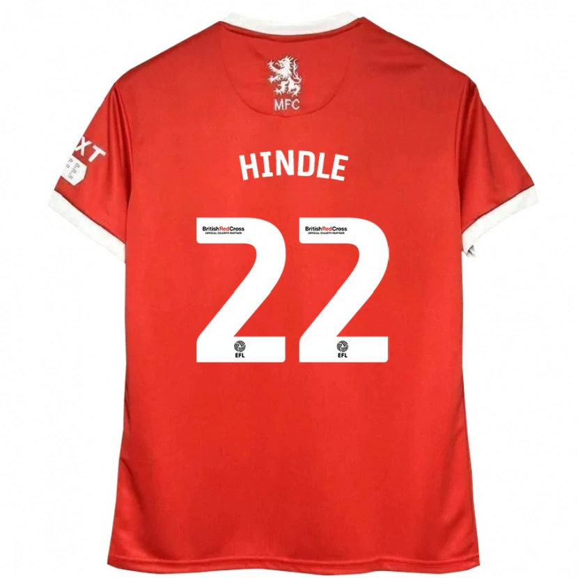 Danxen Niño Camiseta Rachel Hindle #22 Rojo Blanco 1ª Equipación 2024/25 La Camisa