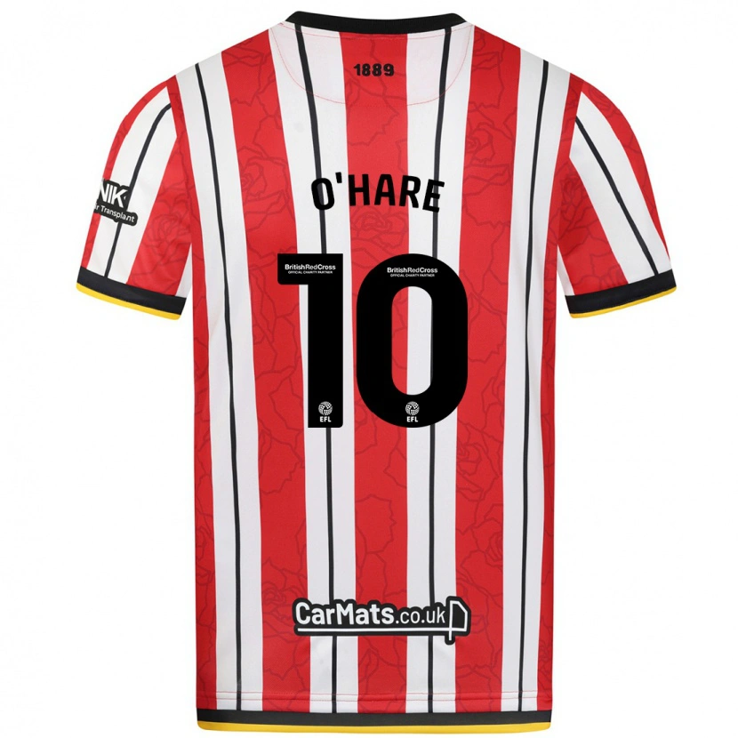 Danxen Niño Camiseta Callum O'hare #10 Rojo Blanco Rayas 1ª Equipación 2024/25 La Camisa