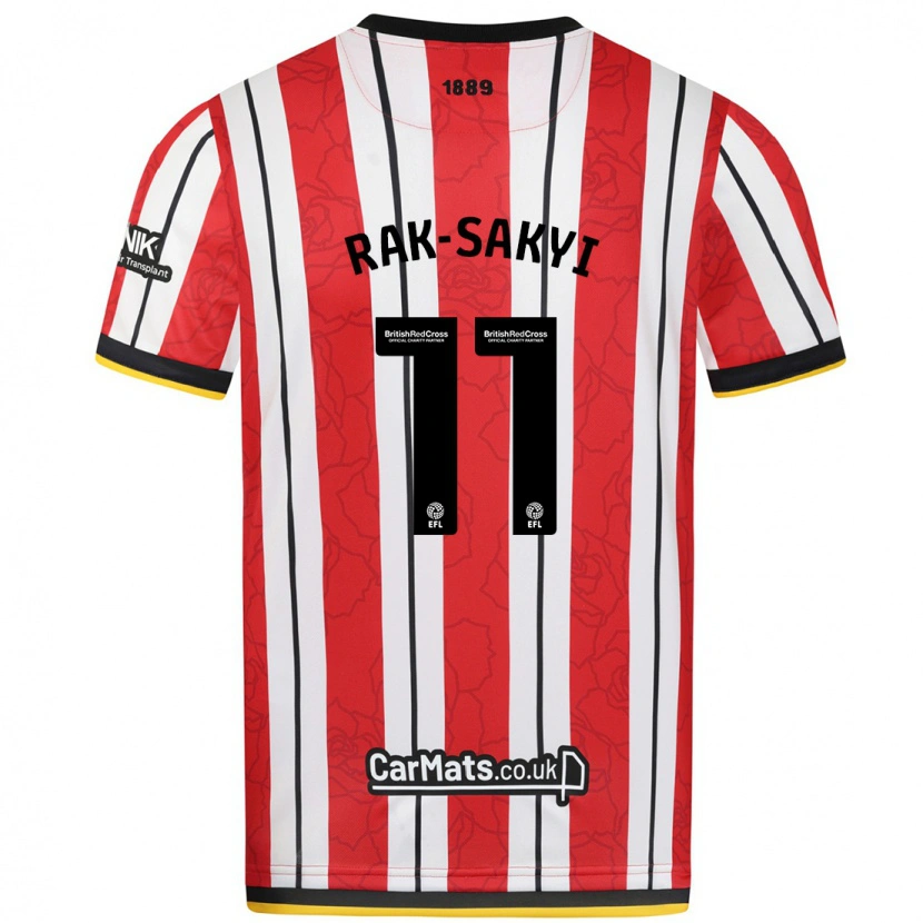 Danxen Niño Camiseta Jesurun Rak-Sakyi #11 Rojo Blanco Rayas 1ª Equipación 2024/25 La Camisa