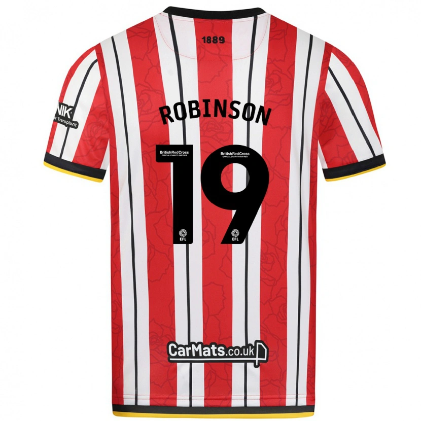 Danxen Niño Camiseta Jack Robinson #19 Rojo Blanco Rayas 1ª Equipación 2024/25 La Camisa