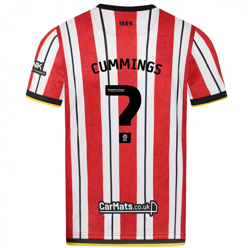 Danxen Niño Camiseta Ethan Cummings #0 Rojo Blanco Rayas 1ª Equipación 2024/25 La Camisa