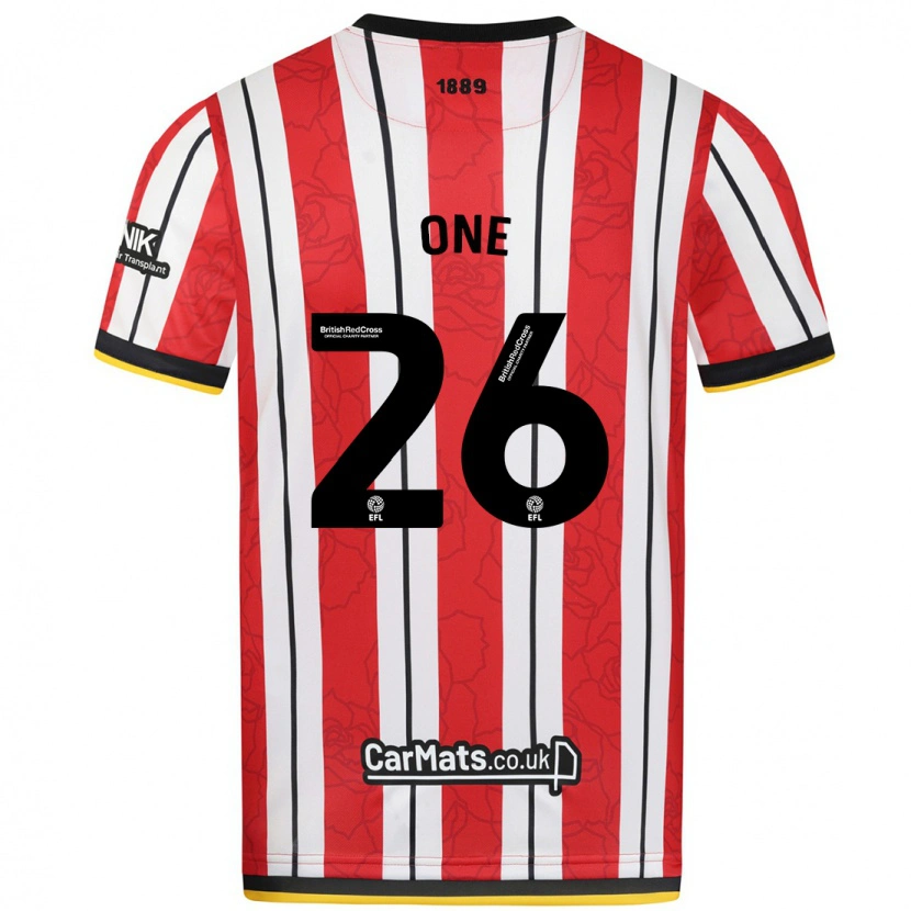 Danxen Niño Camiseta Ryan Oné #26 Rojo Blanco Rayas 1ª Equipación 2024/25 La Camisa