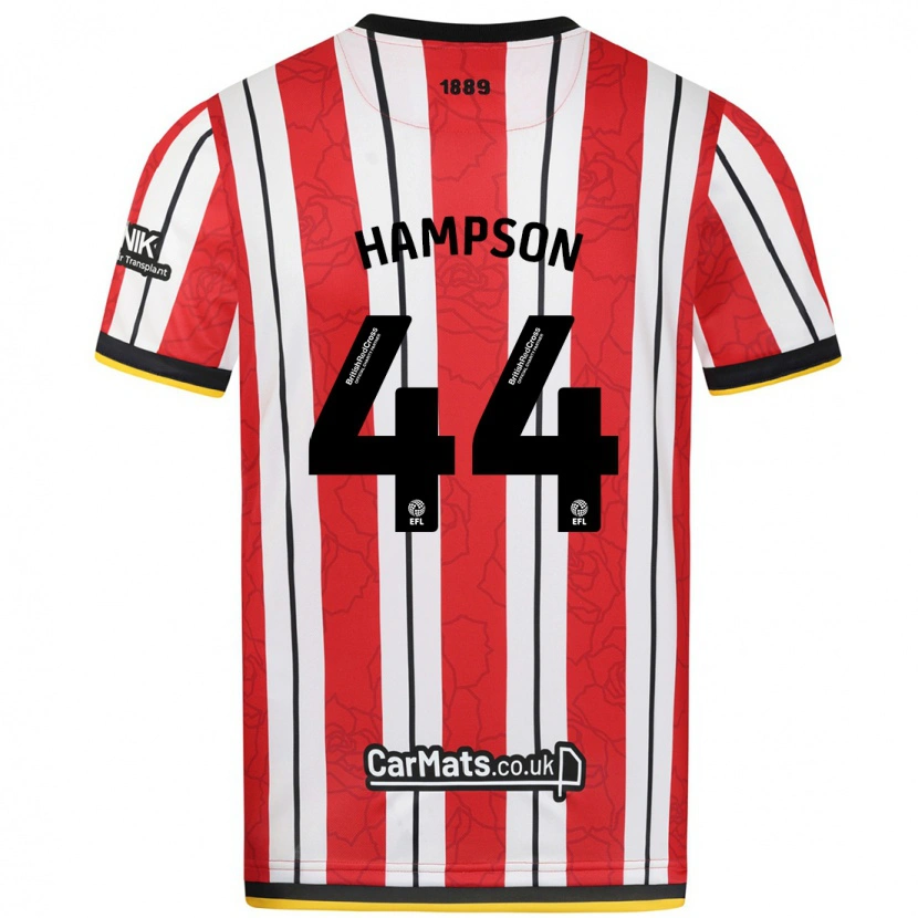 Danxen Niño Camiseta Owen Hampson #44 Rojo Blanco Rayas 1ª Equipación 2024/25 La Camisa