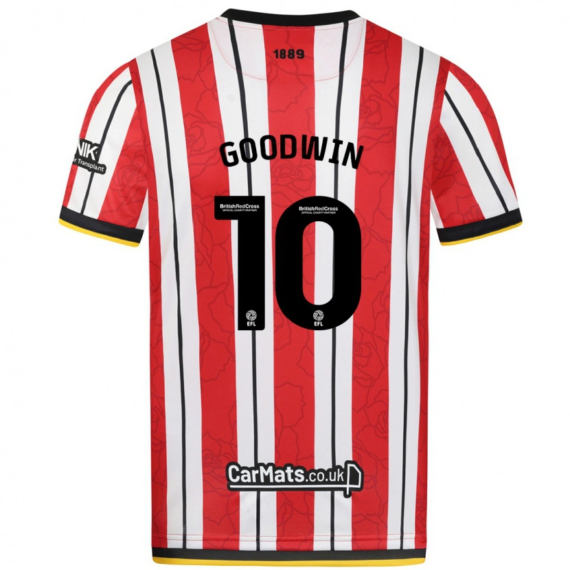 Danxen Niño Camiseta Isobel Goodwin #10 Rojo Blanco Rayas 1ª Equipación 2024/25 La Camisa