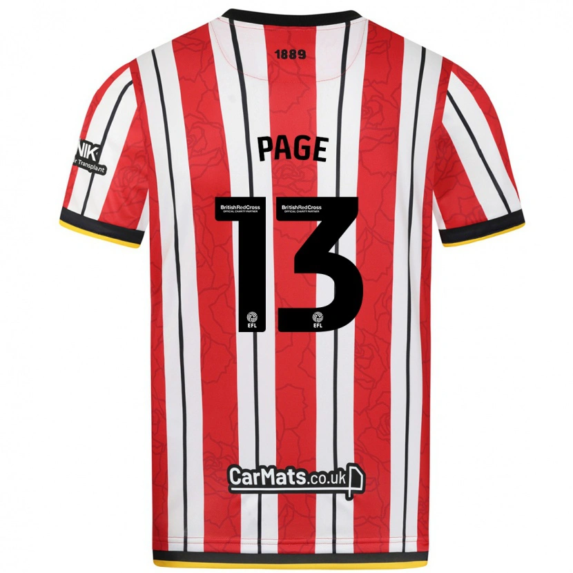 Danxen Niño Camiseta Olivia Page #13 Rojo Blanco Rayas 1ª Equipación 2024/25 La Camisa