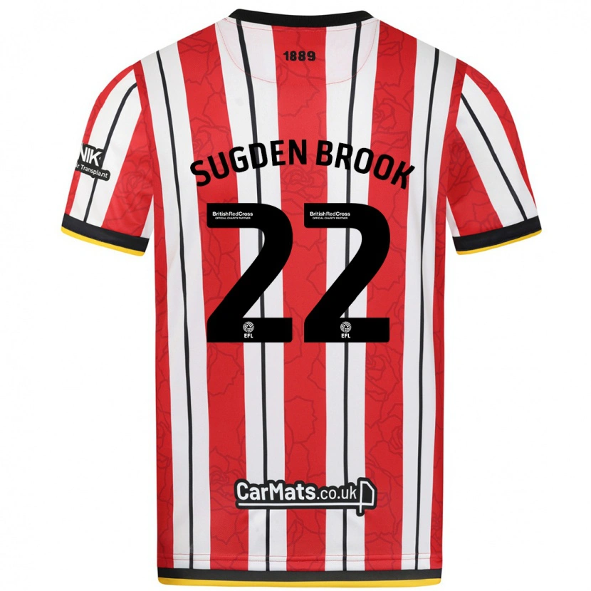 Danxen Niño Camiseta Darcie Sugden-Brook #22 Rojo Blanco Rayas 1ª Equipación 2024/25 La Camisa