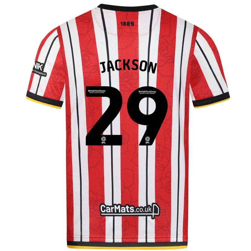 Danxen Niño Camiseta Fallon Connolly-Jackson #29 Rojo Blanco Rayas 1ª Equipación 2024/25 La Camisa