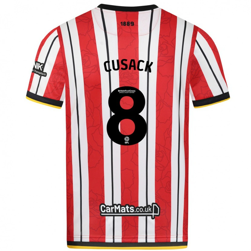 Danxen Niño Camiseta Maddy Cusack † #8 Rojo Blanco Rayas 1ª Equipación 2024/25 La Camisa