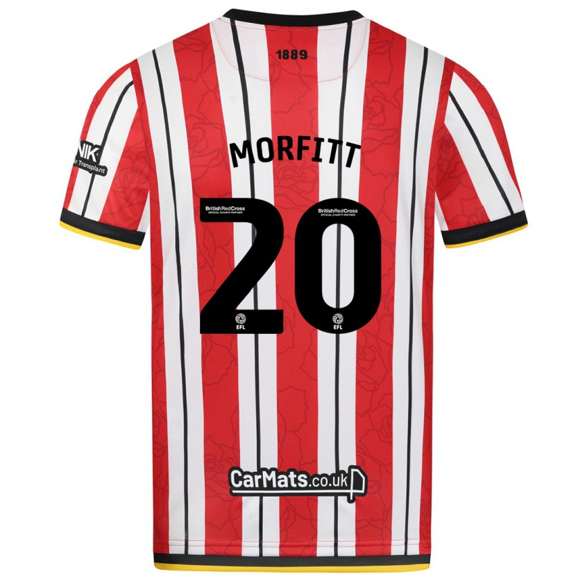 Danxen Niño Camiseta Izzy Morfitt #20 Rojo Blanco Rayas 1ª Equipación 2024/25 La Camisa