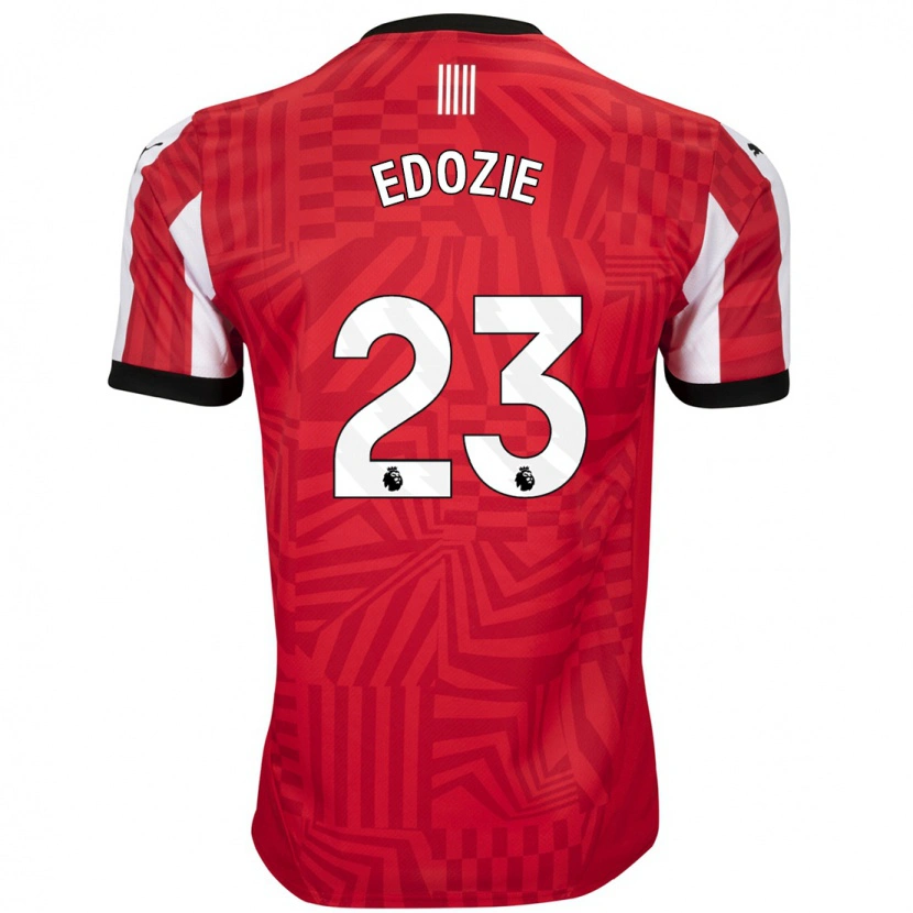 Danxen Niño Camiseta Samuel Edozie #23 Rojo Blanco 1ª Equipación 2024/25 La Camisa