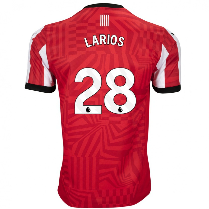 Danxen Niño Camiseta Juan Larios #28 Rojo Blanco 1ª Equipación 2024/25 La Camisa