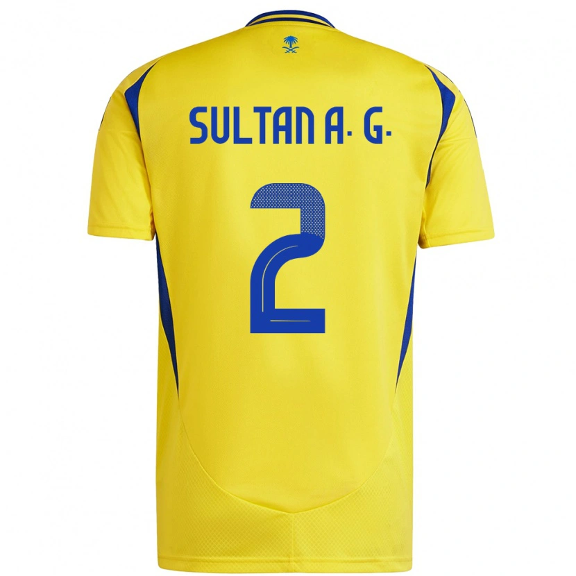 Danxen Niño Camiseta Sultan Al-Ghannam #2 Amarillo Azul 1ª Equipación 2024/25 La Camisa