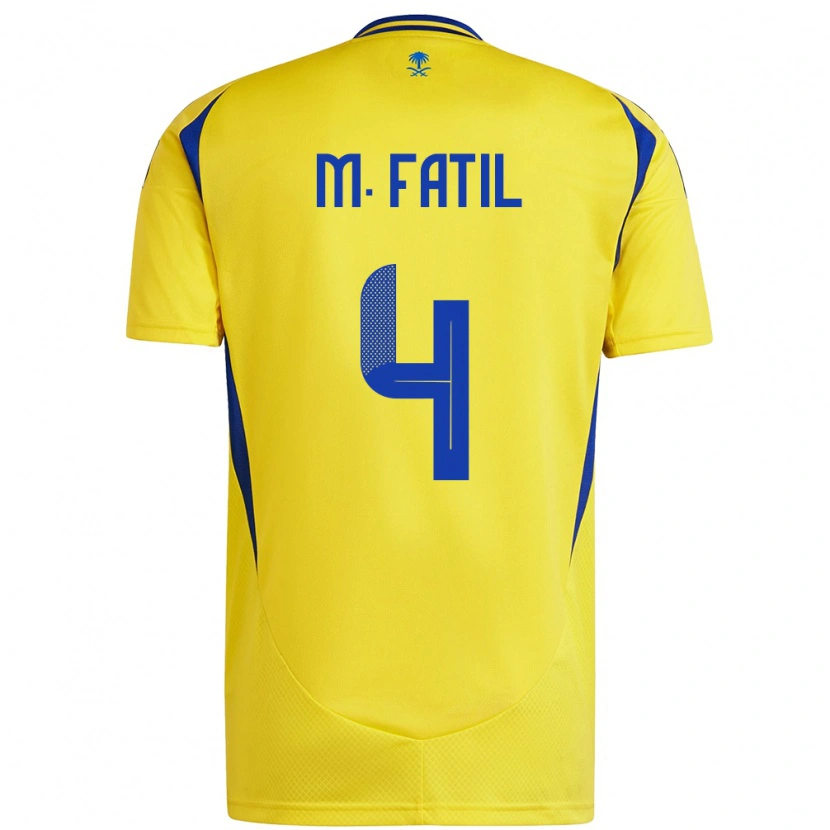 Danxen Niño Camiseta Mohammed Al-Fatil #4 Amarillo Azul 1ª Equipación 2024/25 La Camisa