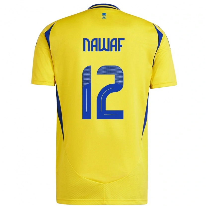 Danxen Niño Camiseta Nawaf Al-Boushal #12 Amarillo Azul 1ª Equipación 2024/25 La Camisa