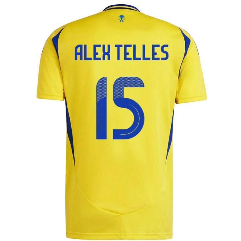 Danxen Niño Camiseta Alex Telles #15 Amarillo Azul 1ª Equipación 2024/25 La Camisa