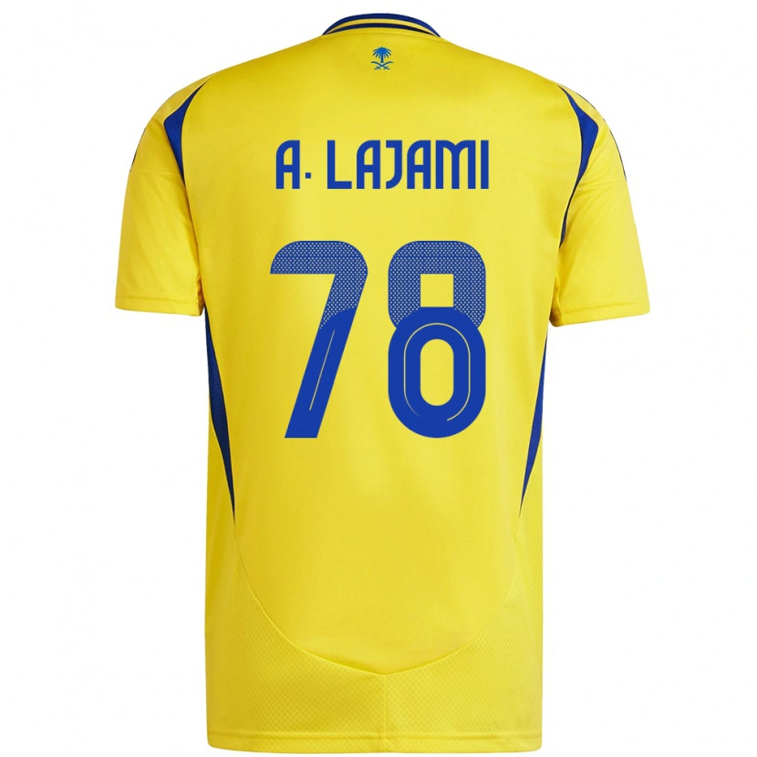 Danxen Niño Camiseta Ali Lajami #78 Amarillo Azul 1ª Equipación 2024/25 La Camisa