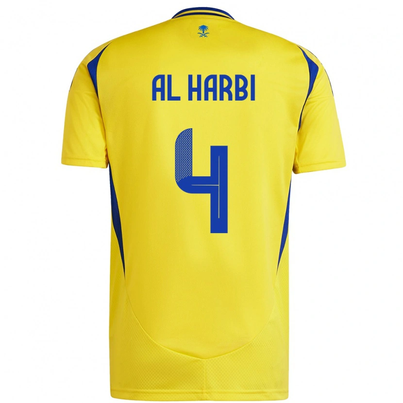 Danxen Niño Camiseta Fay Al-Harbi #4 Amarillo Azul 1ª Equipación 2024/25 La Camisa