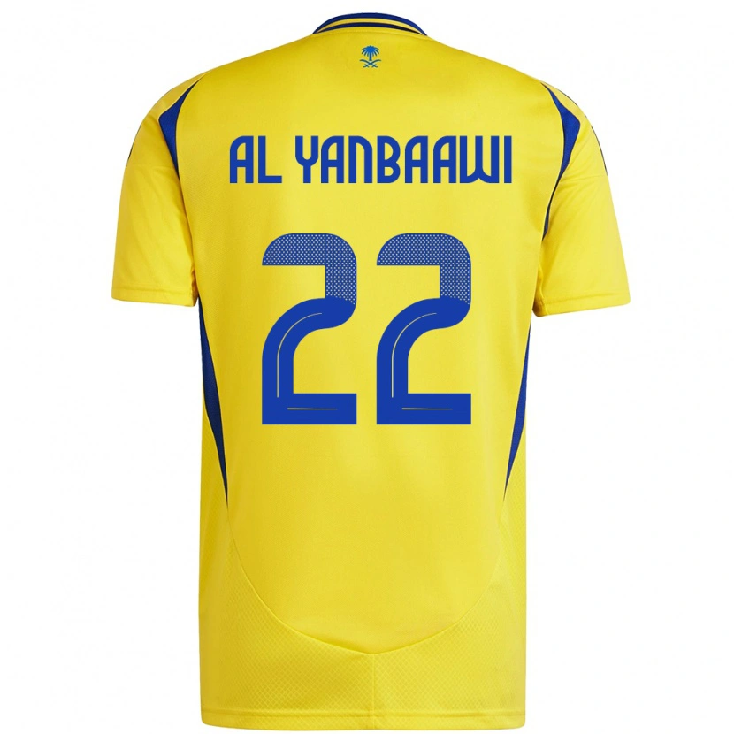 Danxen Niño Camiseta Tahani Al-Yanbaawi #22 Amarillo Azul 1ª Equipación 2024/25 La Camisa