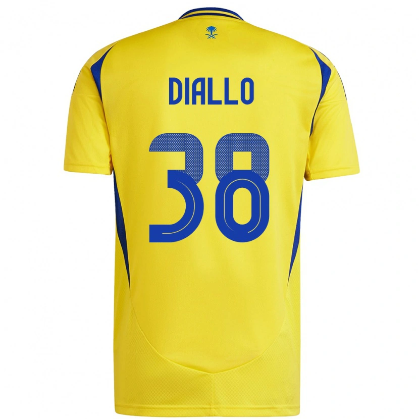 Danxen Niño Camiseta Aminata Diallo #38 Amarillo Azul 1ª Equipación 2024/25 La Camisa