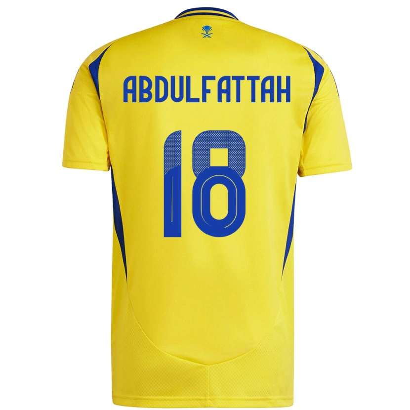 Danxen Niño Camiseta Abdulfattah Adam #18 Amarillo Azul 1ª Equipación 2024/25 La Camisa