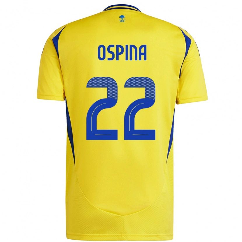 Danxen Niño Camiseta David Ospina #22 Amarillo Azul 1ª Equipación 2024/25 La Camisa