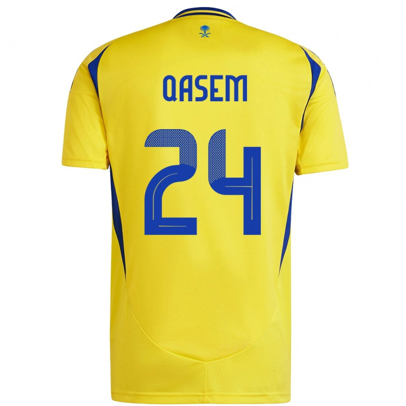 Danxen Niño Camiseta Mohammed Qasem #24 Amarillo Azul 1ª Equipación 2024/25 La Camisa