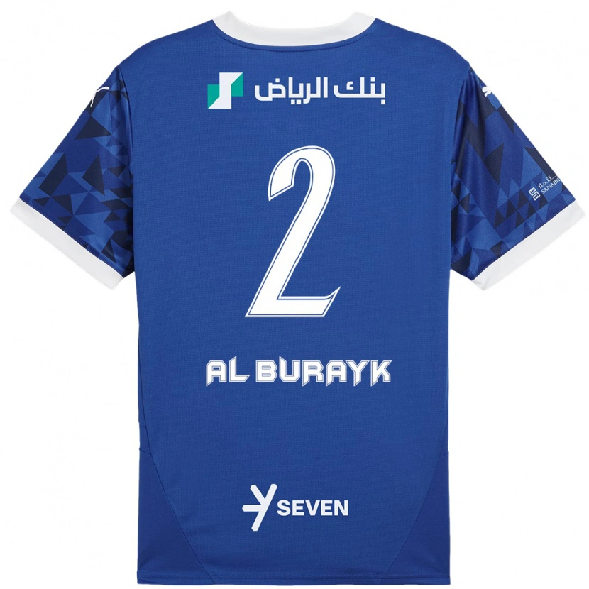 Danxen Niño Camiseta Mohammed Al-Burayk #2 Azul Oscuro Blanco 1ª Equipación 2024/25 La Camisa