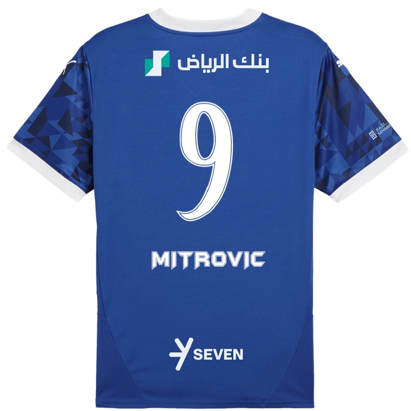 Danxen Niño Camiseta Aleksandar Mitrović #9 Azul Oscuro Blanco 1ª Equipación 2024/25 La Camisa