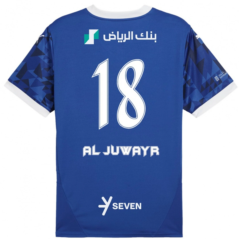 Danxen Niño Camiseta Musab Al-Juwayr #18 Azul Oscuro Blanco 1ª Equipación 2024/25 La Camisa