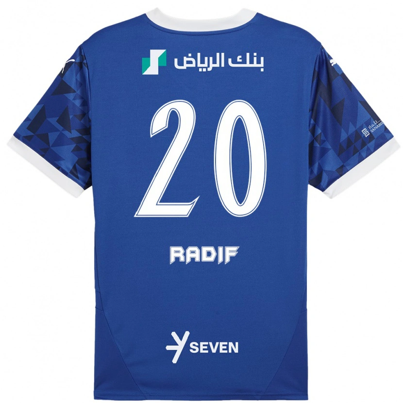 Danxen Niño Camiseta Abdullah Radif #20 Azul Oscuro Blanco 1ª Equipación 2024/25 La Camisa