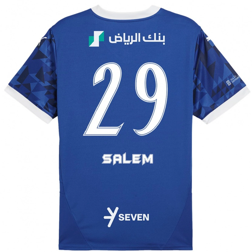 Danxen Niño Camiseta Salem Al-Dawsari #29 Azul Oscuro Blanco 1ª Equipación 2024/25 La Camisa