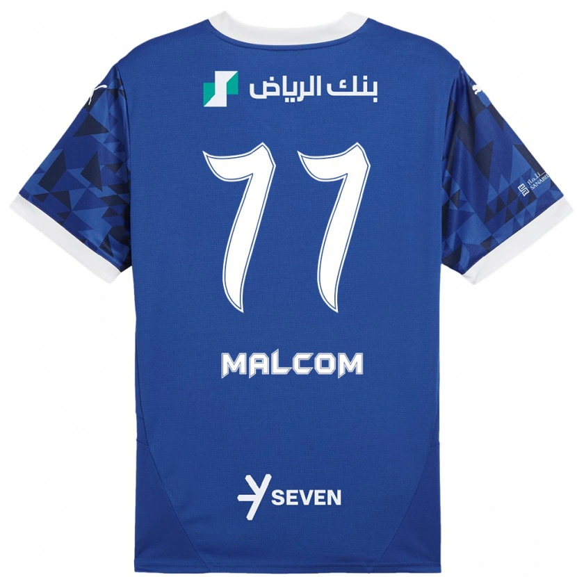 Danxen Niño Camiseta Malcom #77 Azul Oscuro Blanco 1ª Equipación 2024/25 La Camisa