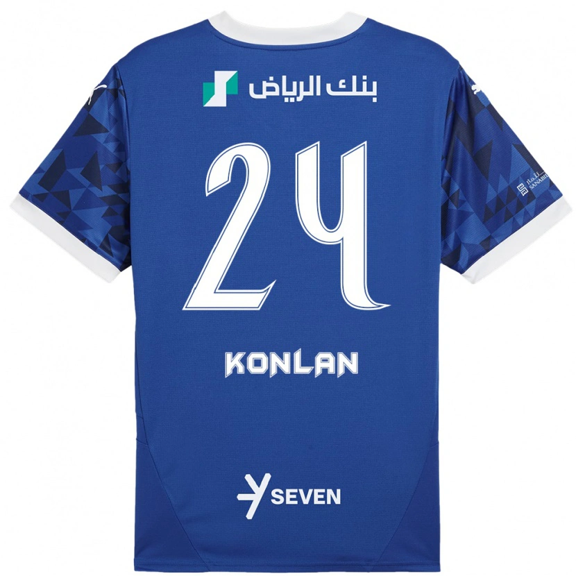 Danxen Niño Camiseta Cynthia Konlan #24 Azul Oscuro Blanco 1ª Equipación 2024/25 La Camisa