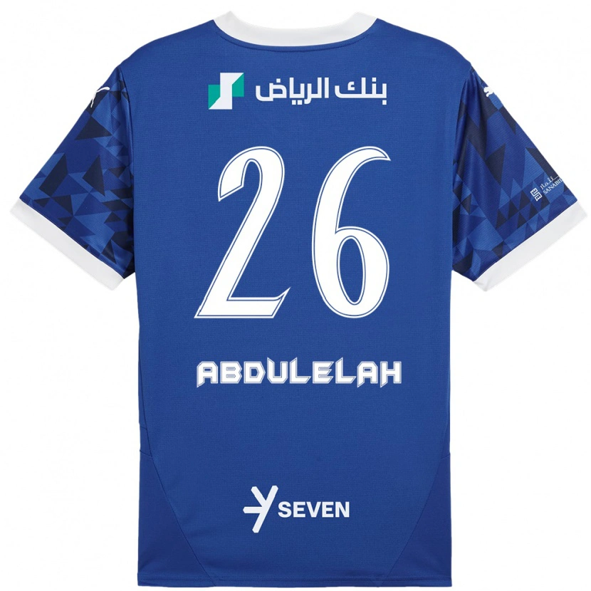 Danxen Niño Camiseta Abdulelah Al-Malki #26 Azul Oscuro Blanco 1ª Equipación 2024/25 La Camisa