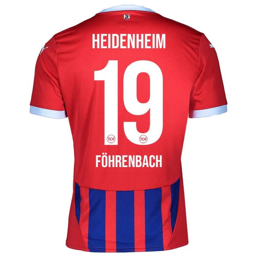 Danxen Niño Camiseta Jonas Föhrenbach #19 Rojo Azul 1ª Equipación 2024/25 La Camisa