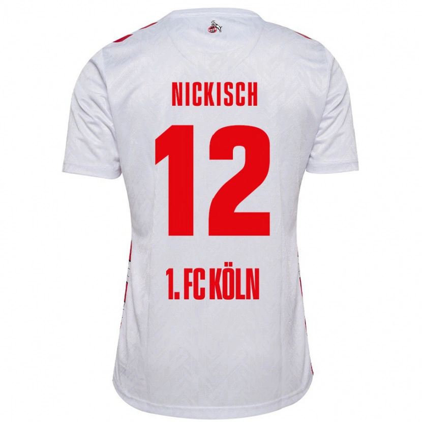 Danxen Niño Camiseta Jonas Nickisch #12 Blanco Rojo 1ª Equipación 2024/25 La Camisa