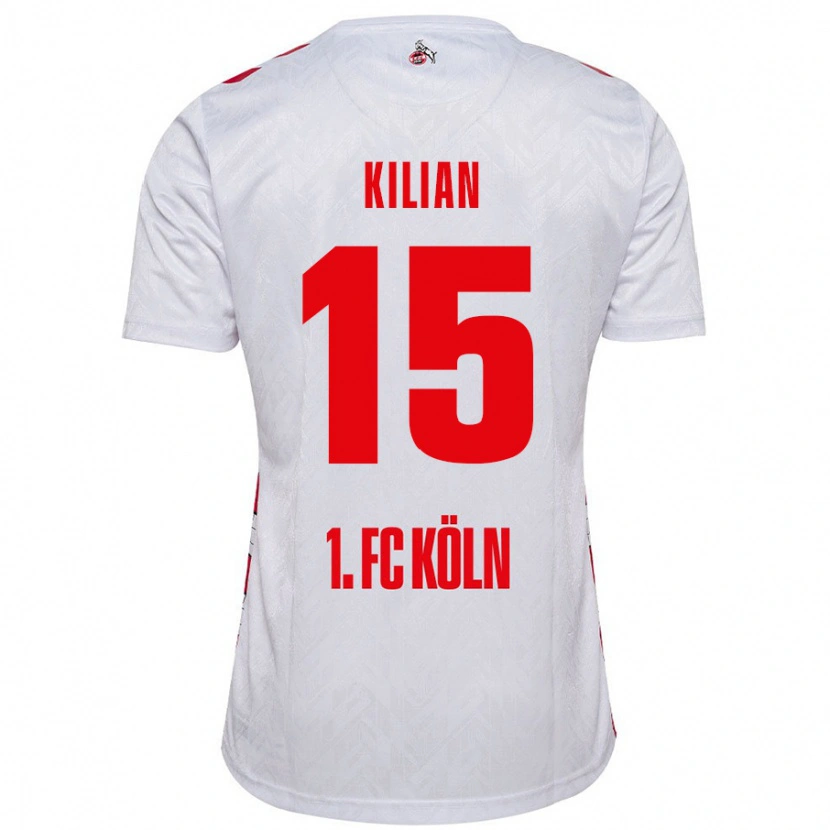 Danxen Niño Camiseta Luca Kilian #15 Blanco Rojo 1ª Equipación 2024/25 La Camisa