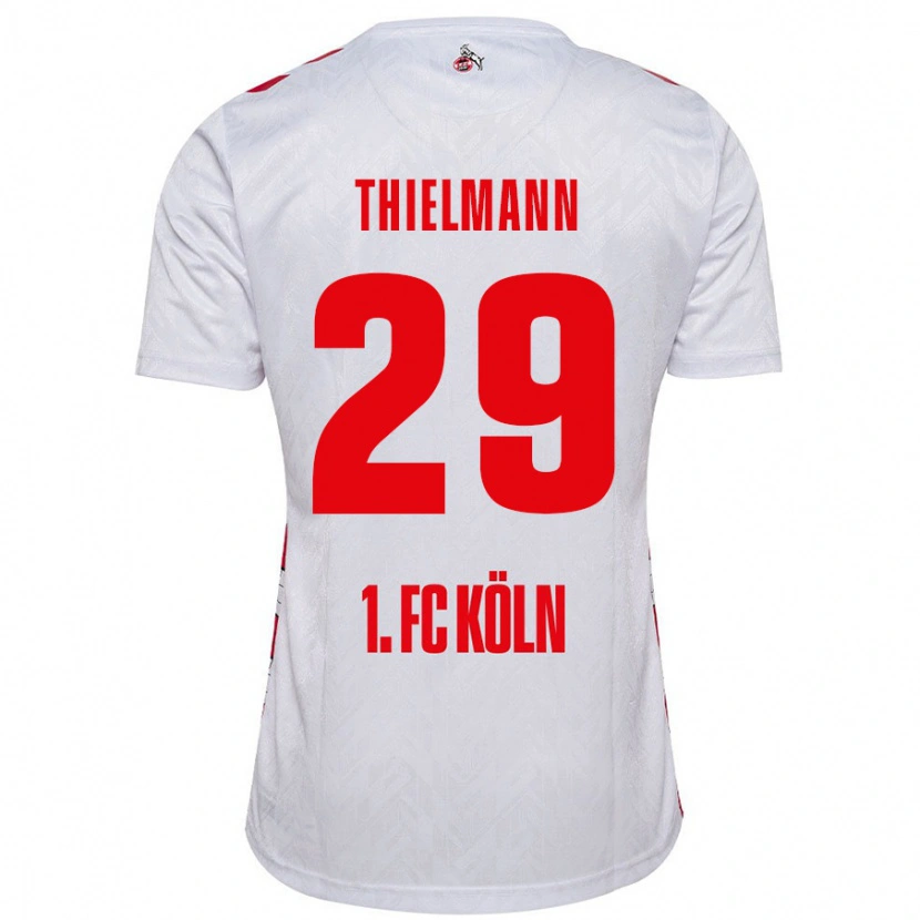 Danxen Niño Camiseta Jan Thielmann #29 Blanco Rojo 1ª Equipación 2024/25 La Camisa