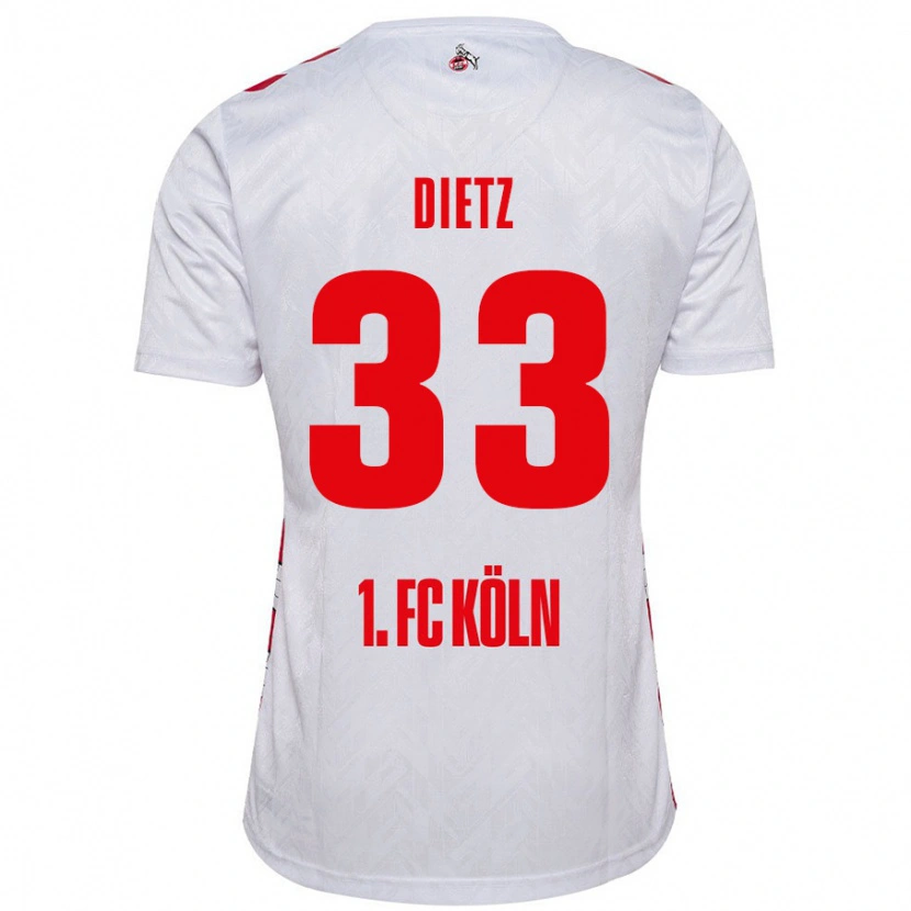 Danxen Niño Camiseta Florian Dietz #33 Blanco Rojo 1ª Equipación 2024/25 La Camisa