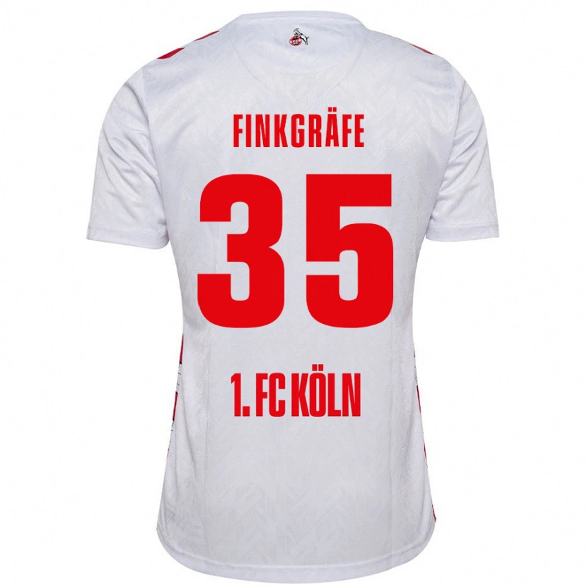 Danxen Niño Camiseta Max Finkgräfe #35 Blanco Rojo 1ª Equipación 2024/25 La Camisa