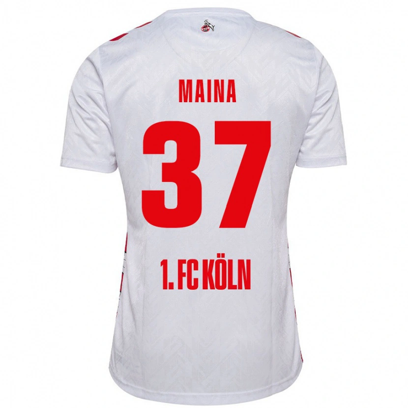 Danxen Niño Camiseta Linton Maina #37 Blanco Rojo 1ª Equipación 2024/25 La Camisa