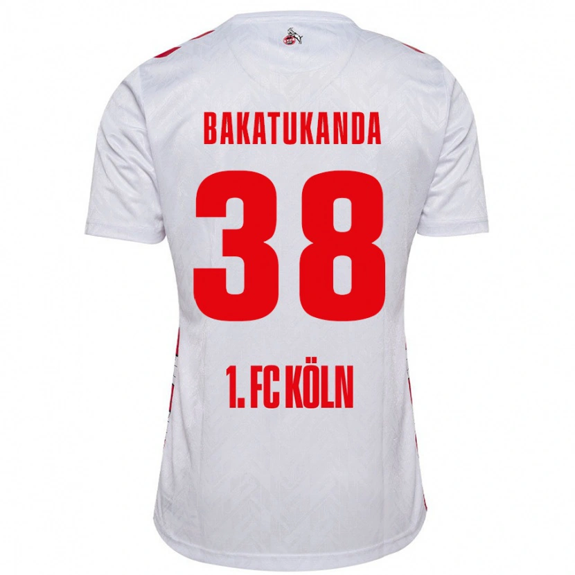 Danxen Niño Camiseta Elias Bakatukanda #38 Blanco Rojo 1ª Equipación 2024/25 La Camisa