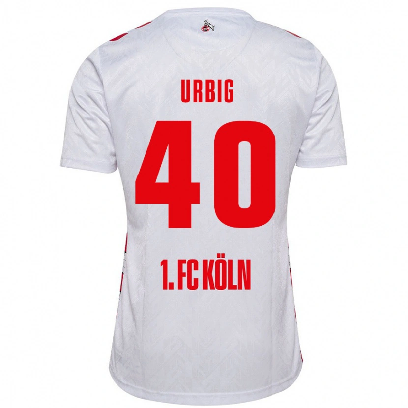 Danxen Niño Camiseta Jonas Urbig #40 Blanco Rojo 1ª Equipación 2024/25 La Camisa